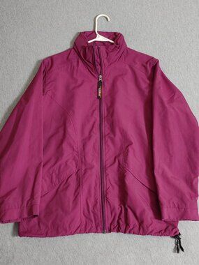 LL Bean Windbreaker Nylon Jacket Full Zip Women's Size M